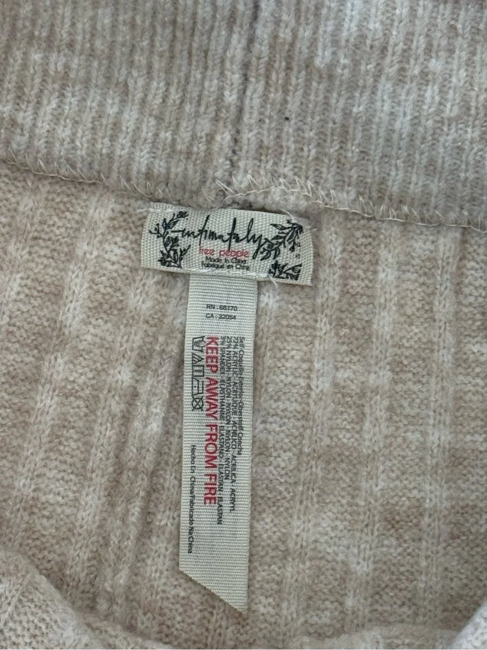 Free People Ribbed Knit Joggers - Light Heather Cream
